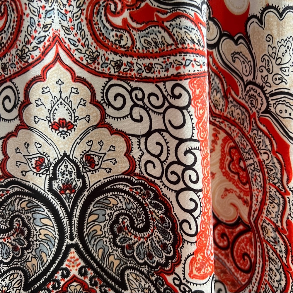 Daniel Rainn Paisley Mixed Media Short Sleeve Top XXL Plus Curvy - Picture 5 of 5